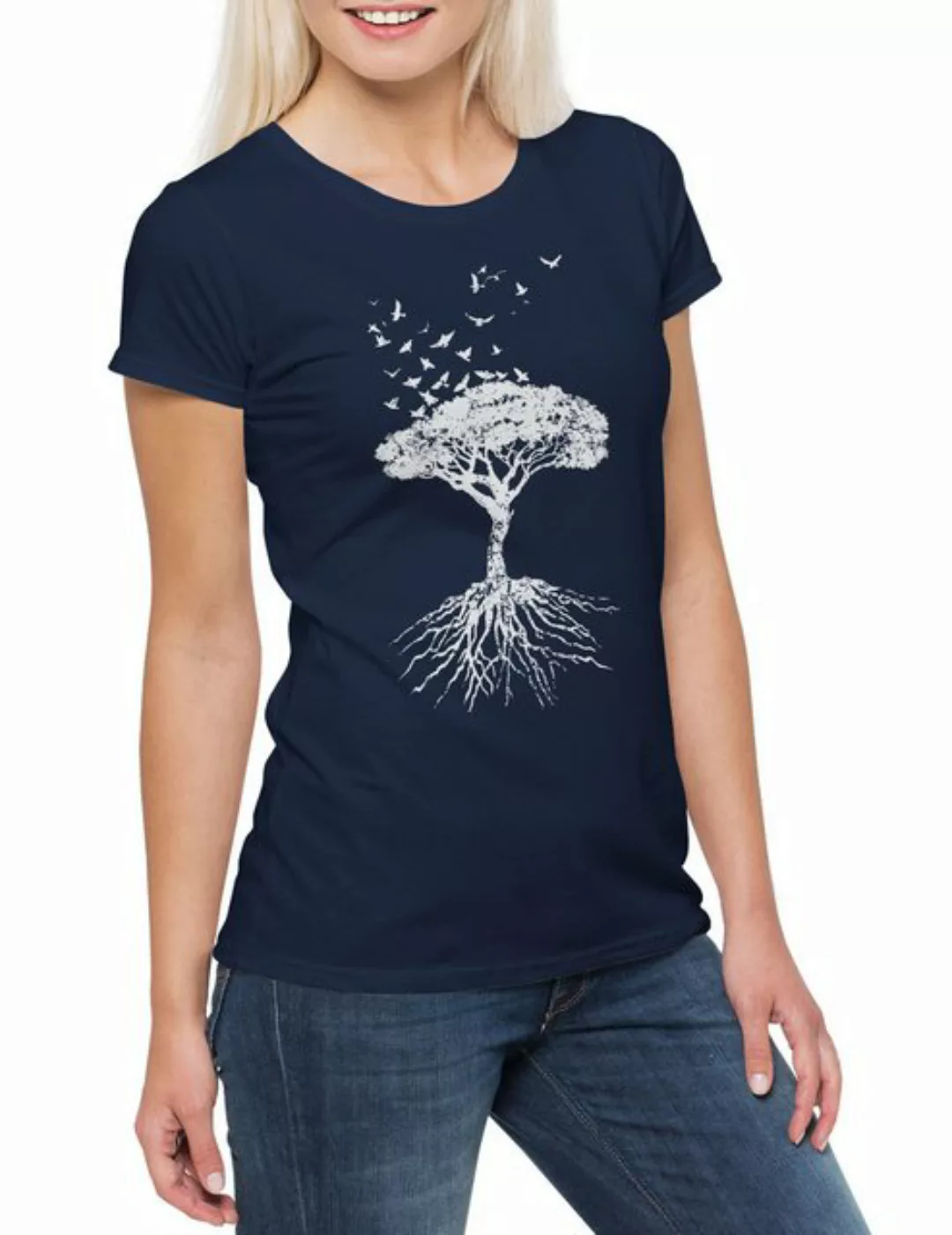 Urban Backwoods Print-Shirt Yggdrasil Tree Logo VII Damen T-Shirt Arsen Cel günstig online kaufen