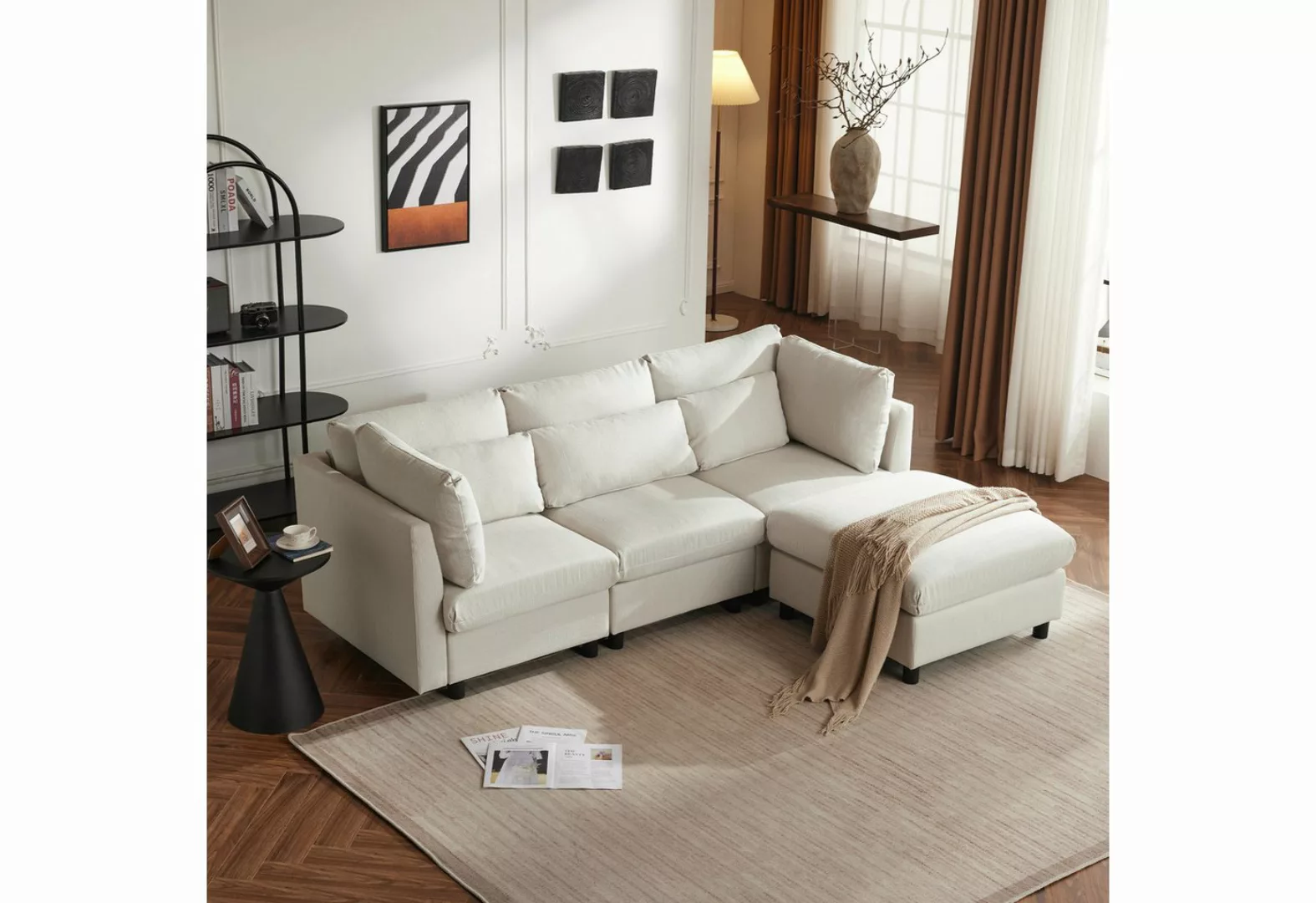 HAUSS SPLOE Sofa Schlafsofa 4-Sitzer-Sofa weiches Sofa Wohnzimmersofa mit K günstig online kaufen