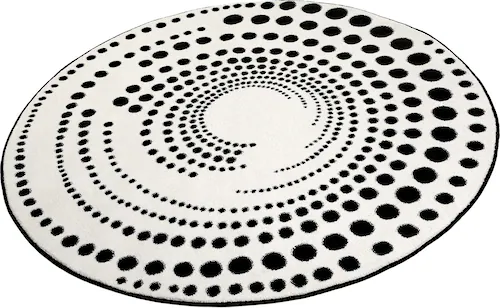 Esprit Teppich »Eddy ESP-3249«, rund, 13 mm Höhe, geometrisch, Kreise, schw günstig online kaufen