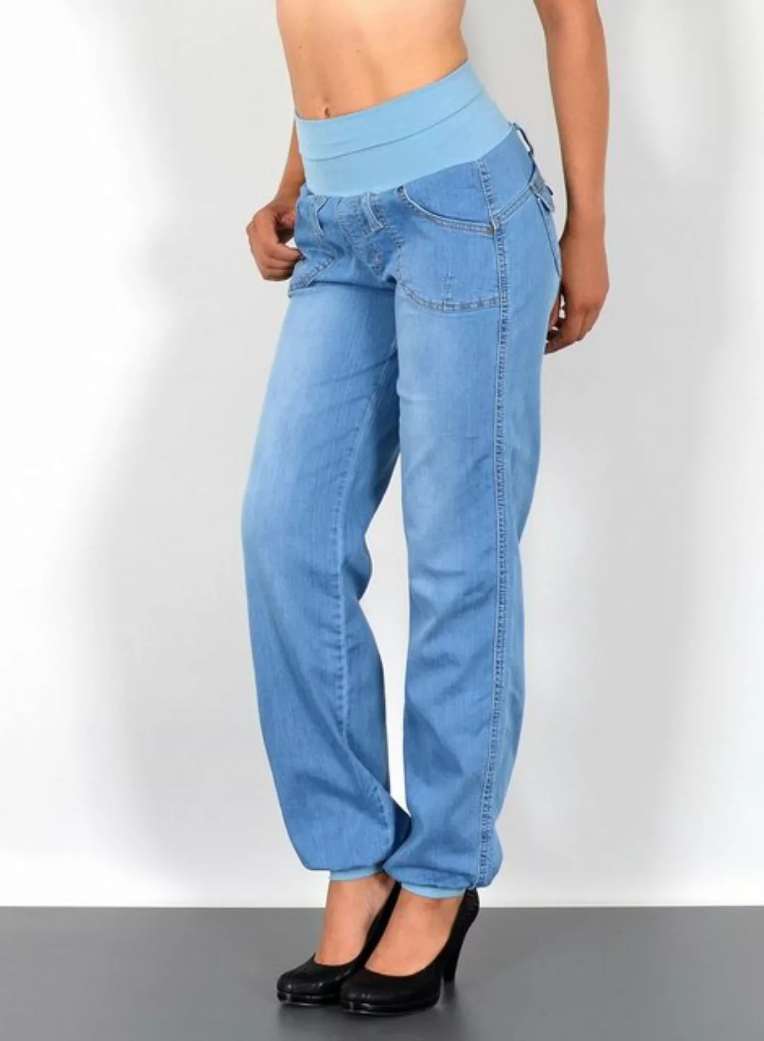 ESRA Pumphose J132 Damen Jeans Haremshose High Waist, Damen Jeanshose Pumph günstig online kaufen