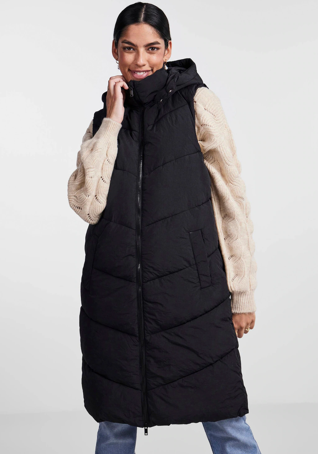 pieces Steppweste "PCJAMILLA LONG PUFFER VEST" günstig online kaufen