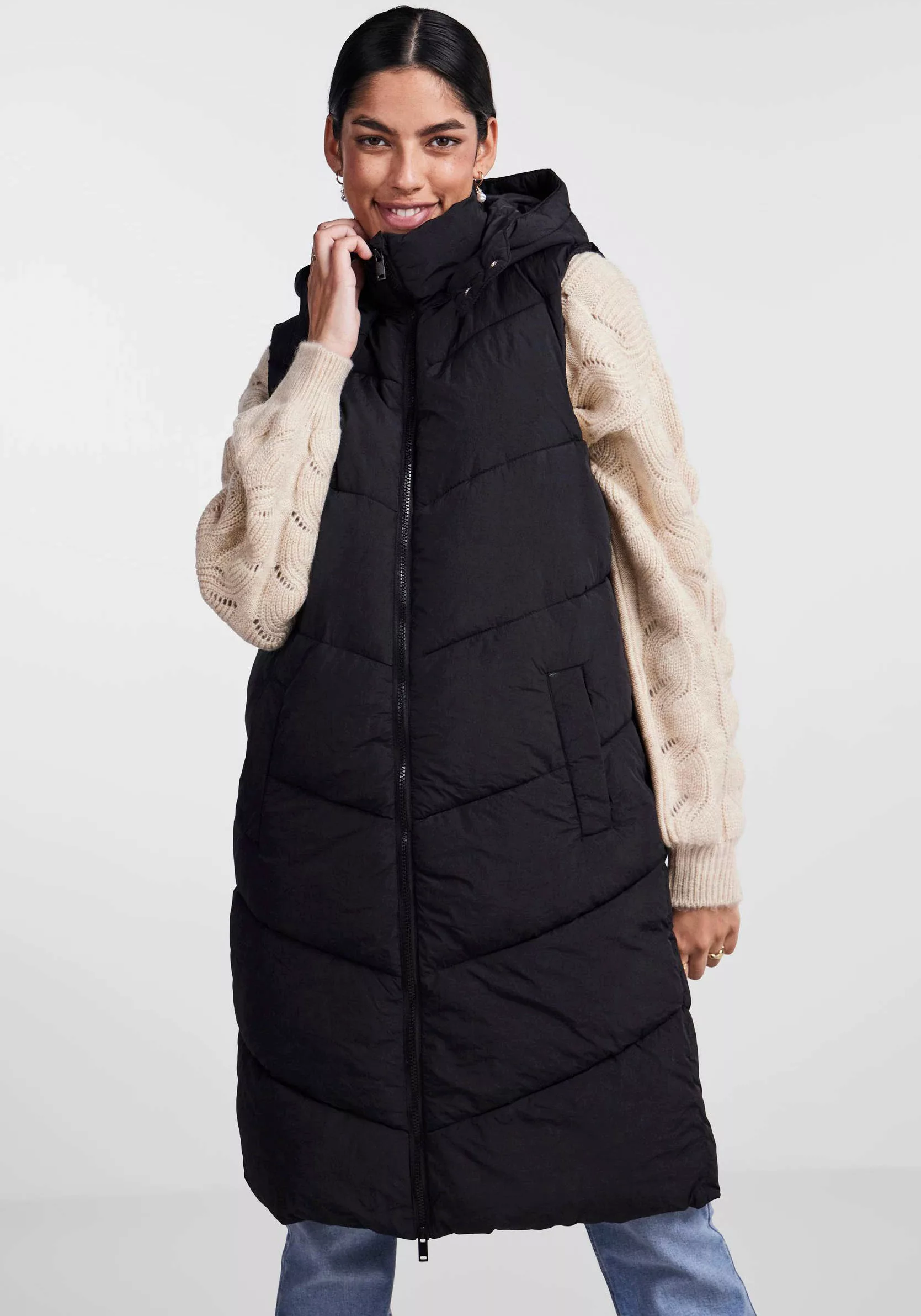 pieces Steppweste PCJAMILLA LONG PUFFER VEST günstig online kaufen