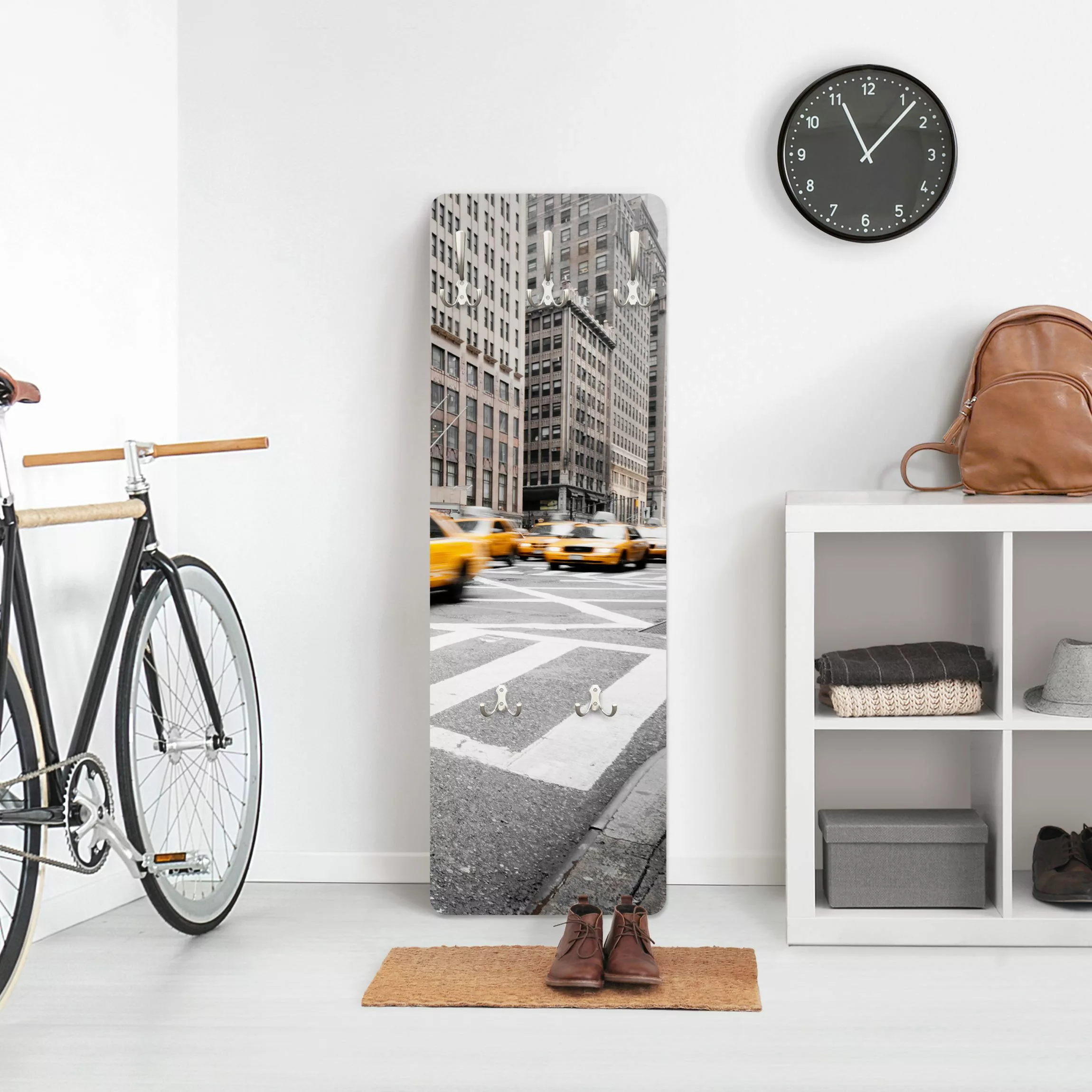 Wandgarderobe Holzpaneel Architektur & Skyline Rasantes New York günstig online kaufen