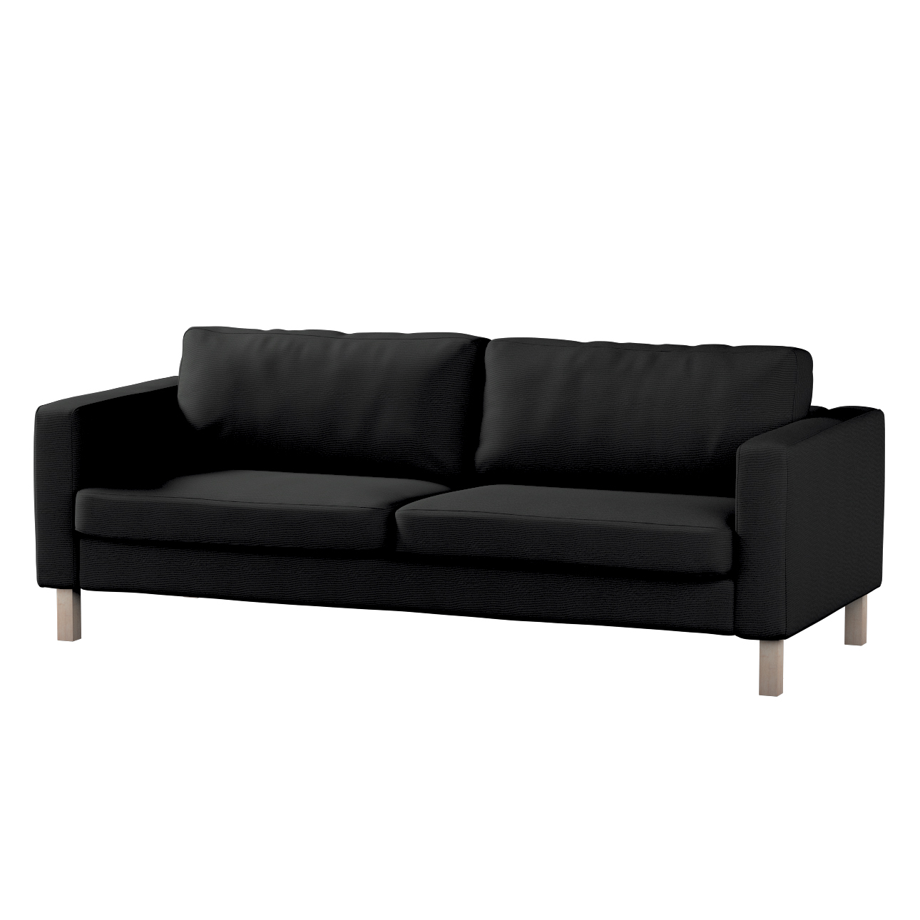 Bezug für Karlstad 3-Sitzer Sofa nicht ausklappbar, kurz, schwarz, Bezug fü günstig online kaufen