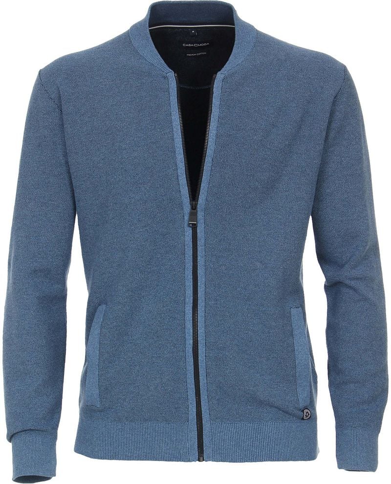 Casa Moda Strickjacke Zip Blau  - Größe 4XL günstig online kaufen