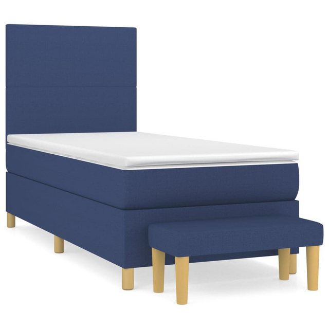 vidaXL Boxspringbett mit Matratze Blau 100x200 cm Stoff1358440 günstig online kaufen