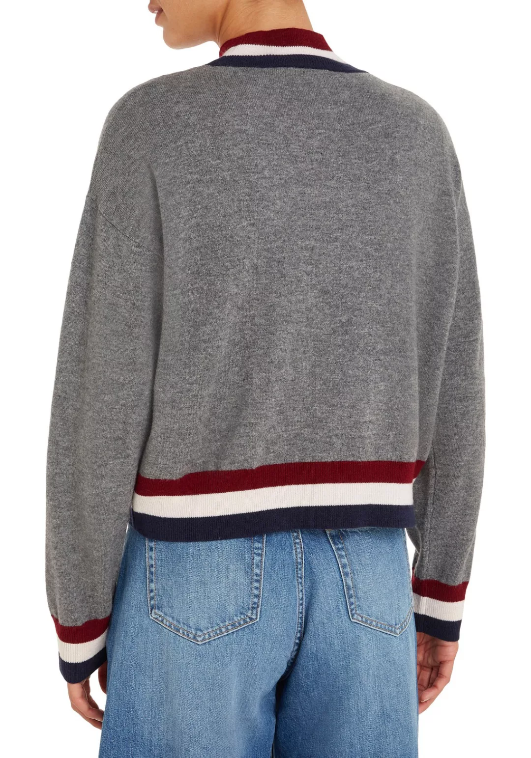 Tommy Hilfiger Strickpullover GS WOOL CASHMERE MOCK-NK SWT mit Global Strip günstig online kaufen