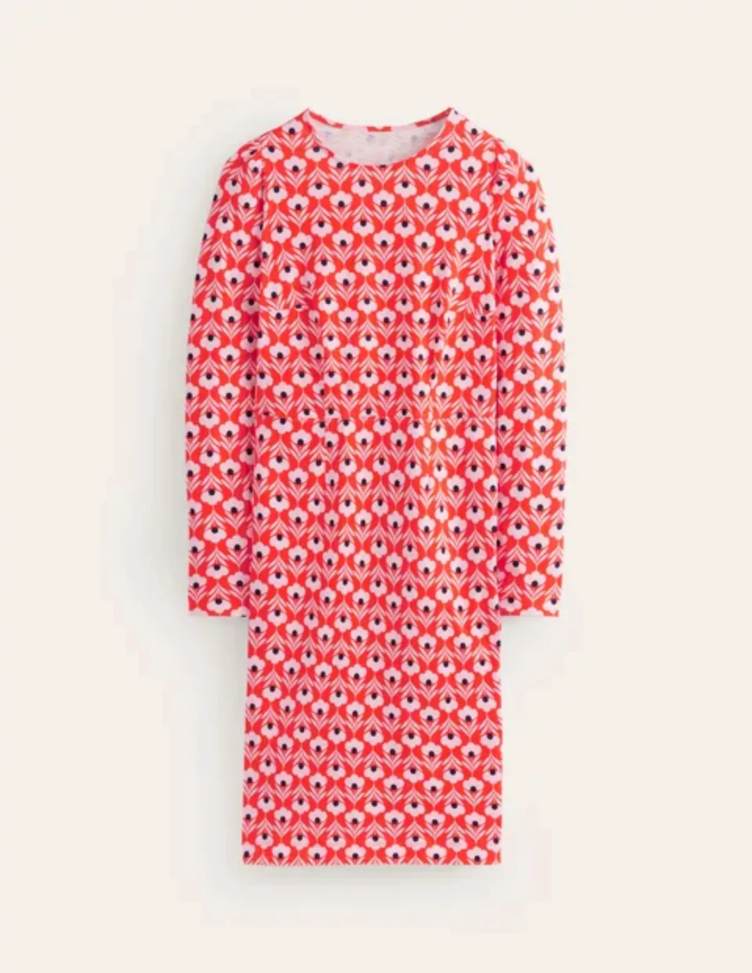 Penelope Jersey-Kleid Damen Boden, Flame Scarlet, Petal Head günstig online kaufen