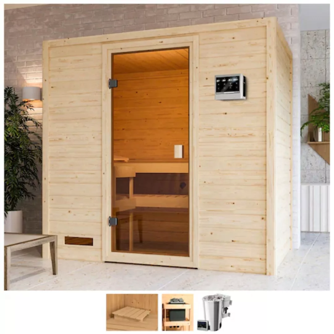 welltime Sauna »Sunie«, 3,6-kW-Bio-Plug & Play Ofen mit ext. Steuerung günstig online kaufen