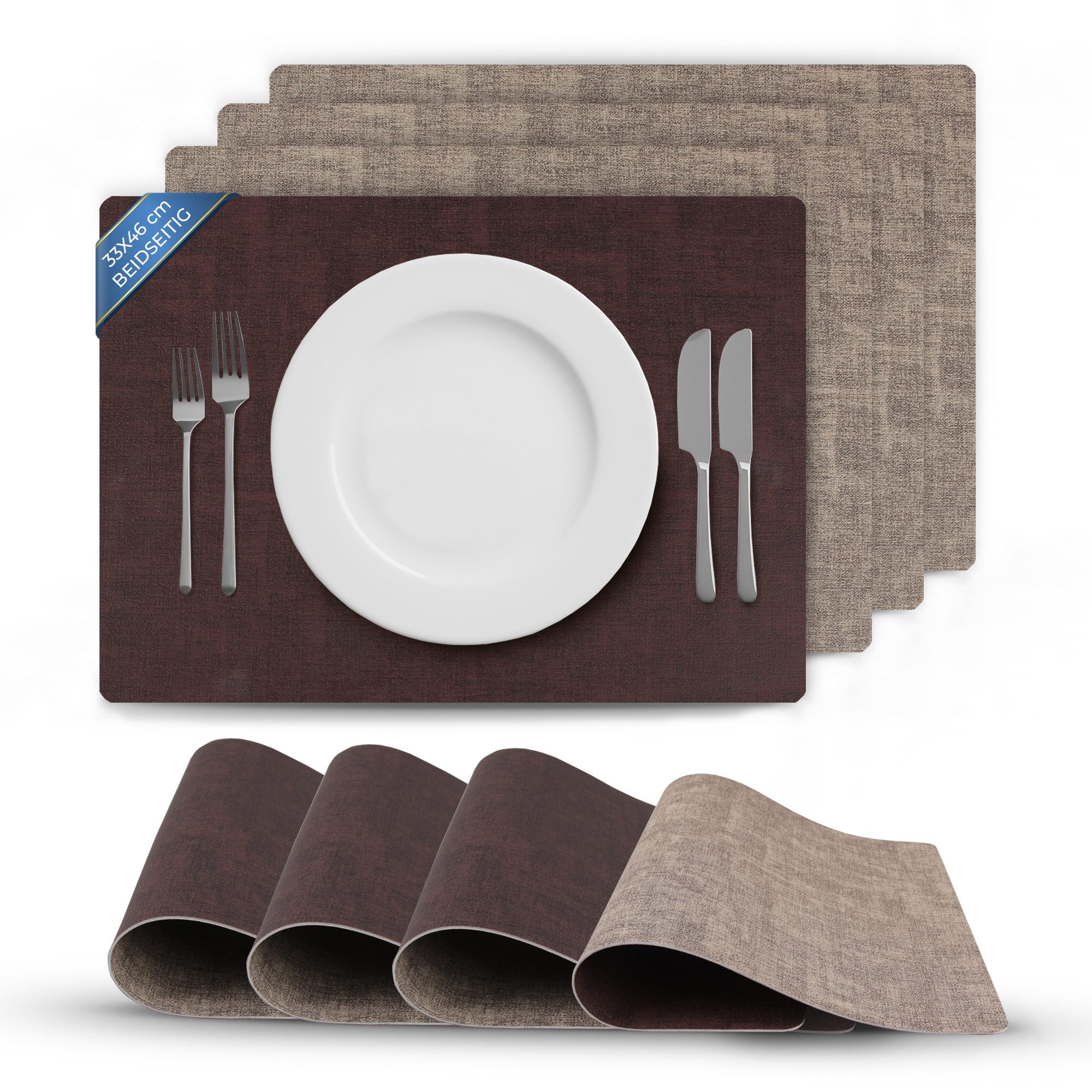 Bestlivings Platzset Kunstleder Uni/Struktur, (4-St), Tischset, günstig online kaufen