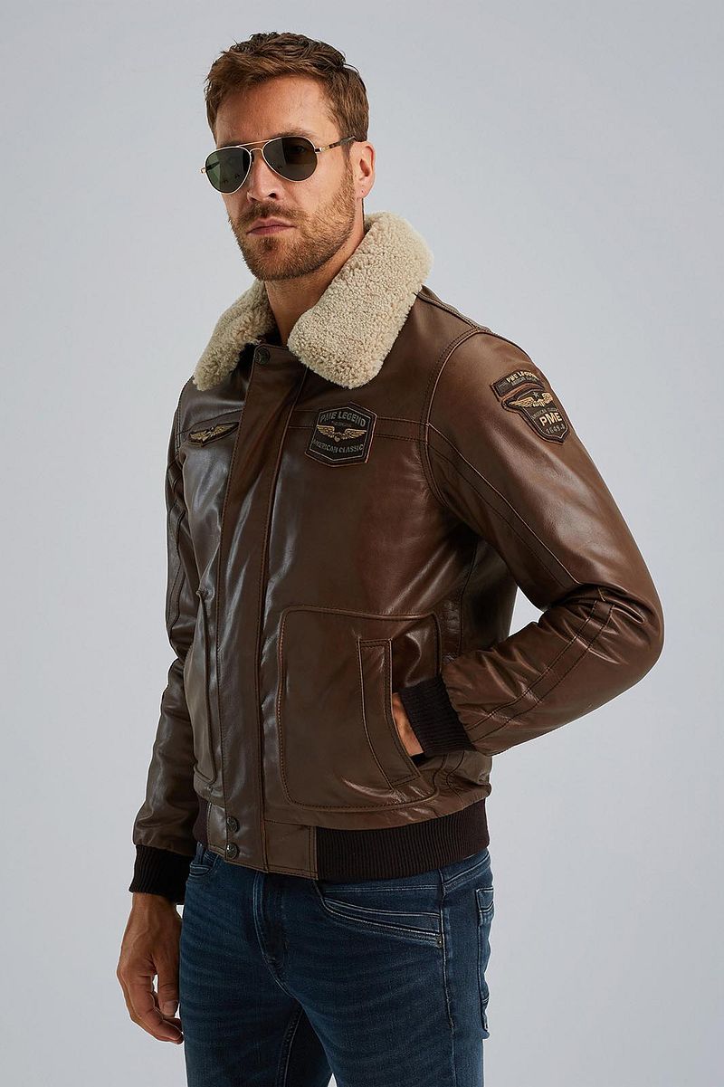 PME Legend Lederjacke Buff Hudson Braun - Größe L günstig online kaufen