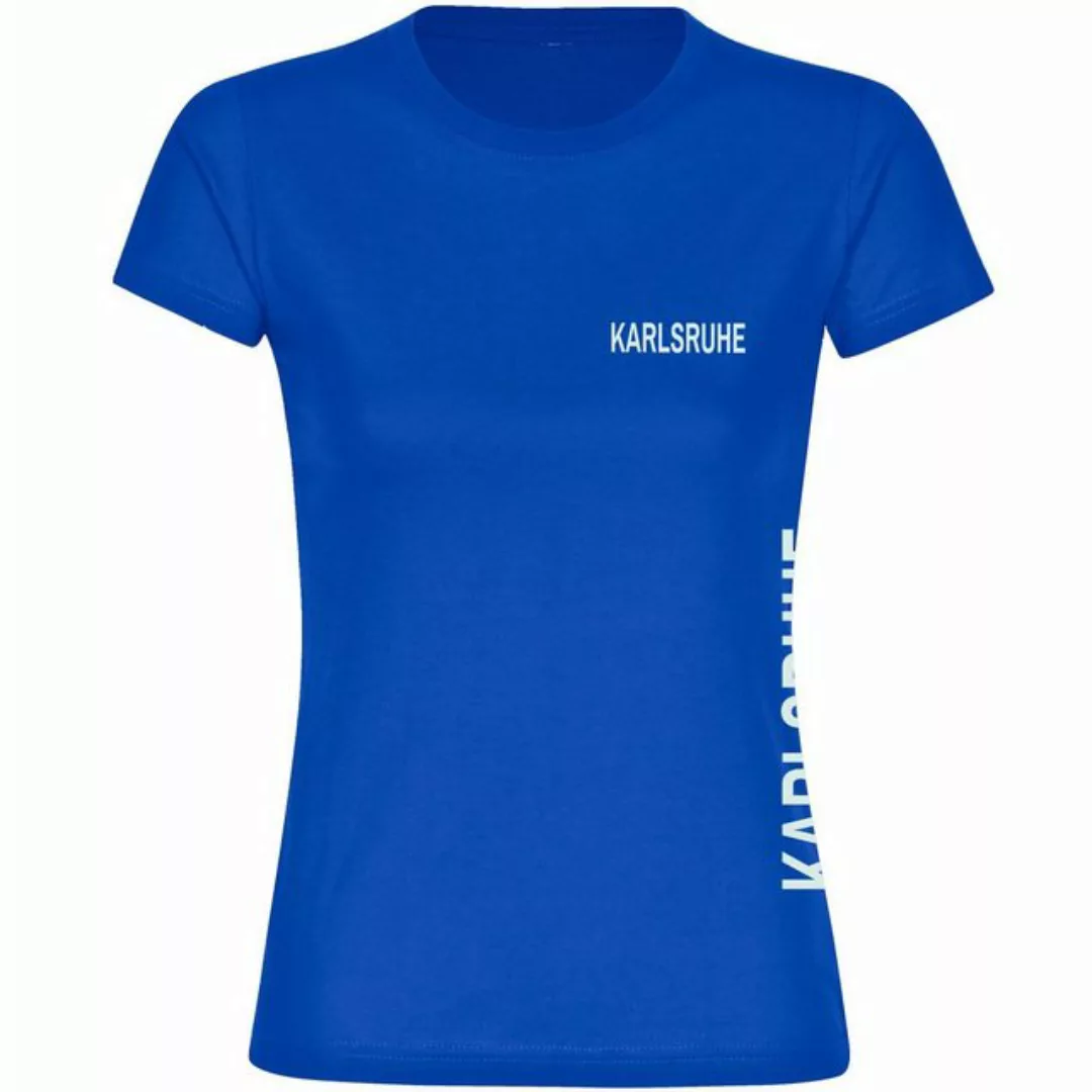 multifanshop T-Shirt Damen Karlsruhe - Brust & Seite - Frauen günstig online kaufen