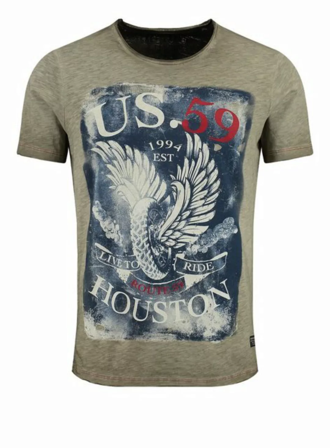 Key Largo T-Shirt T-Shirt Houston USA Biker Print Motiv vintage Look MT0054 günstig online kaufen