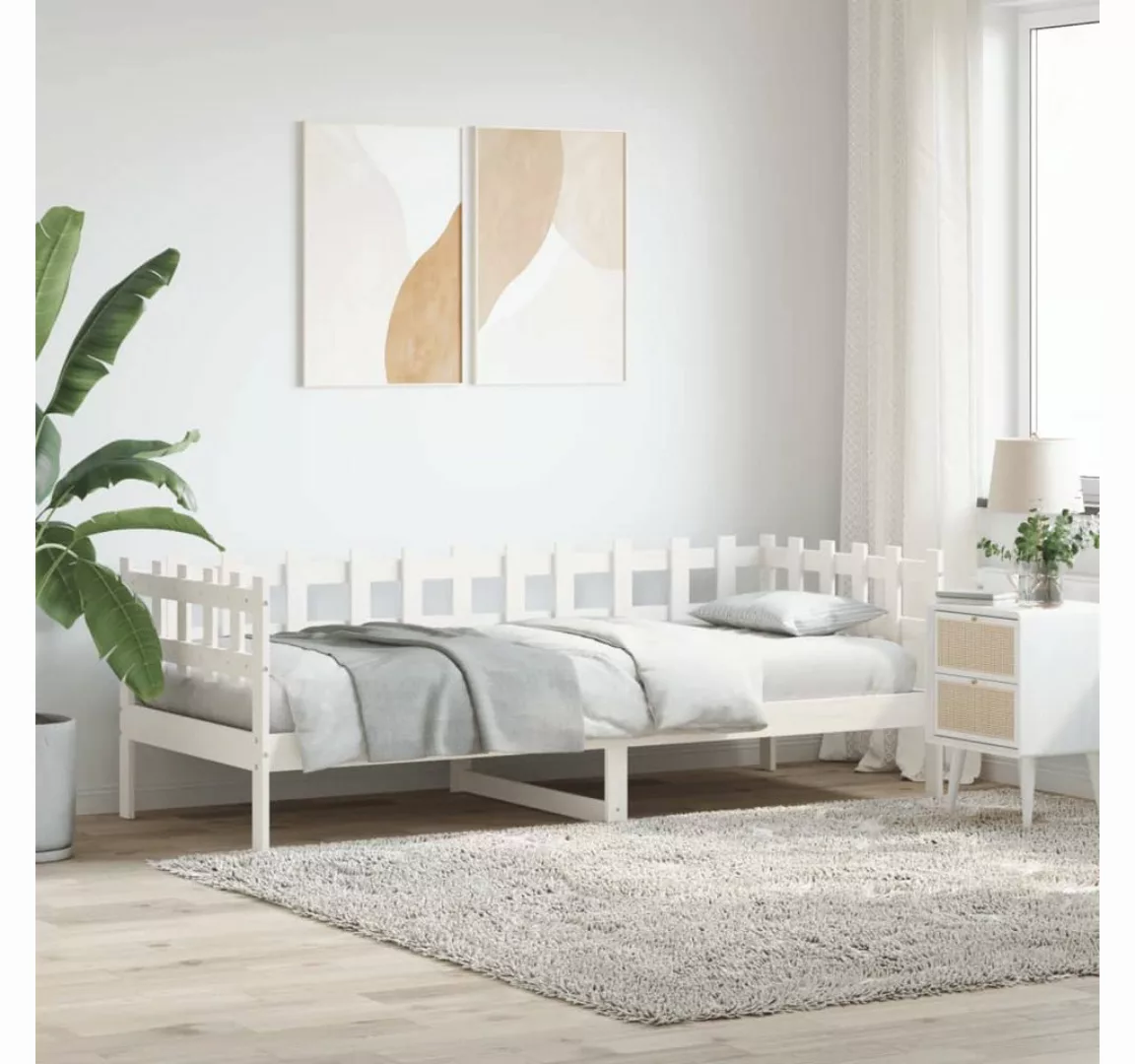 vidaXL Gästebett Gästebett Tagesbett Weiß 90x200 cm Massivholz Kiefer Bett günstig online kaufen