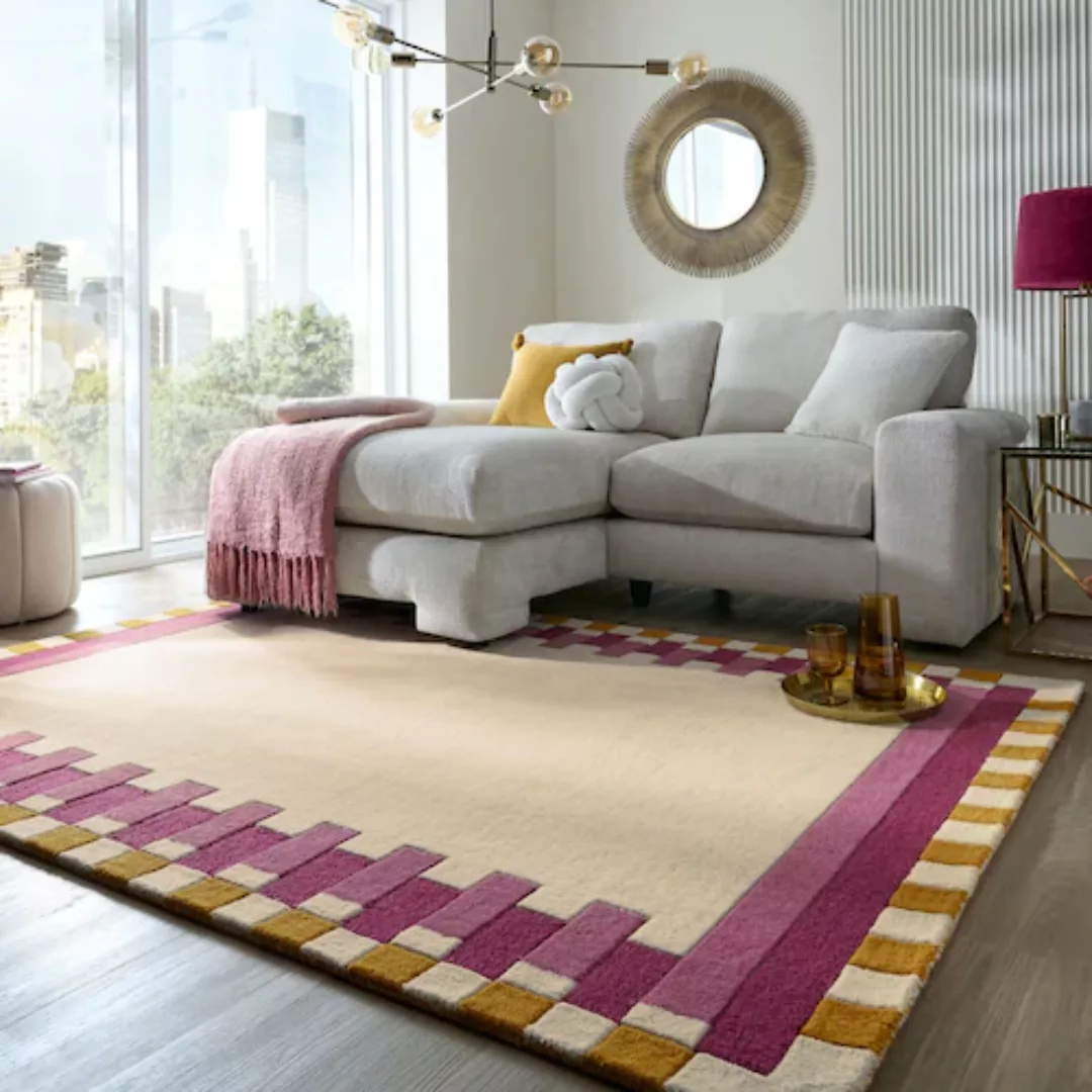 FLAIR RUGS Wollteppich »Kai Wool Border«, rechteckig, 10 mm Höhe, Kai Wool günstig online kaufen