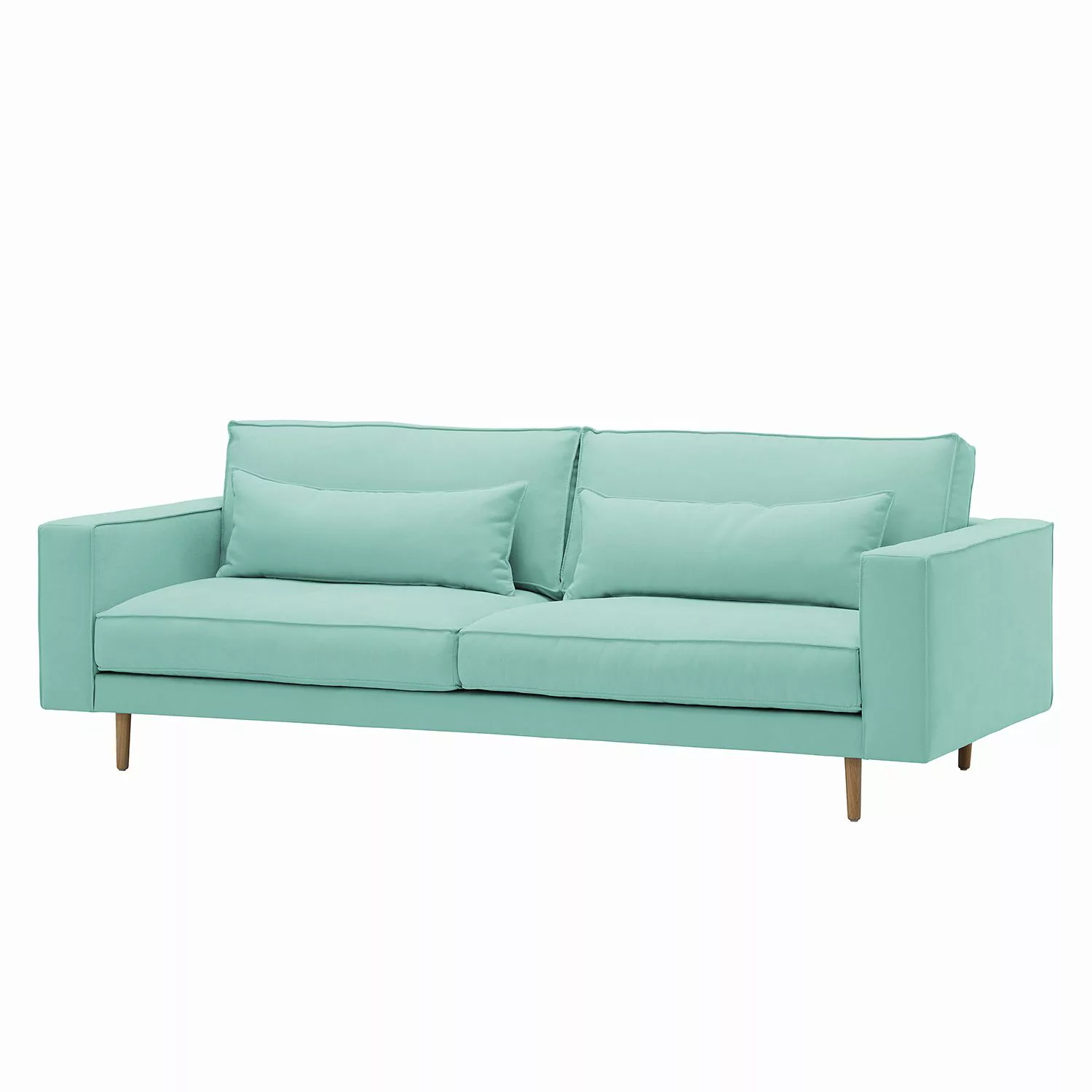 home24 Studio Copenhagen Sofa Lacona 3-Sitzer Mint-Grün Webstoff 230x80x95 günstig online kaufen