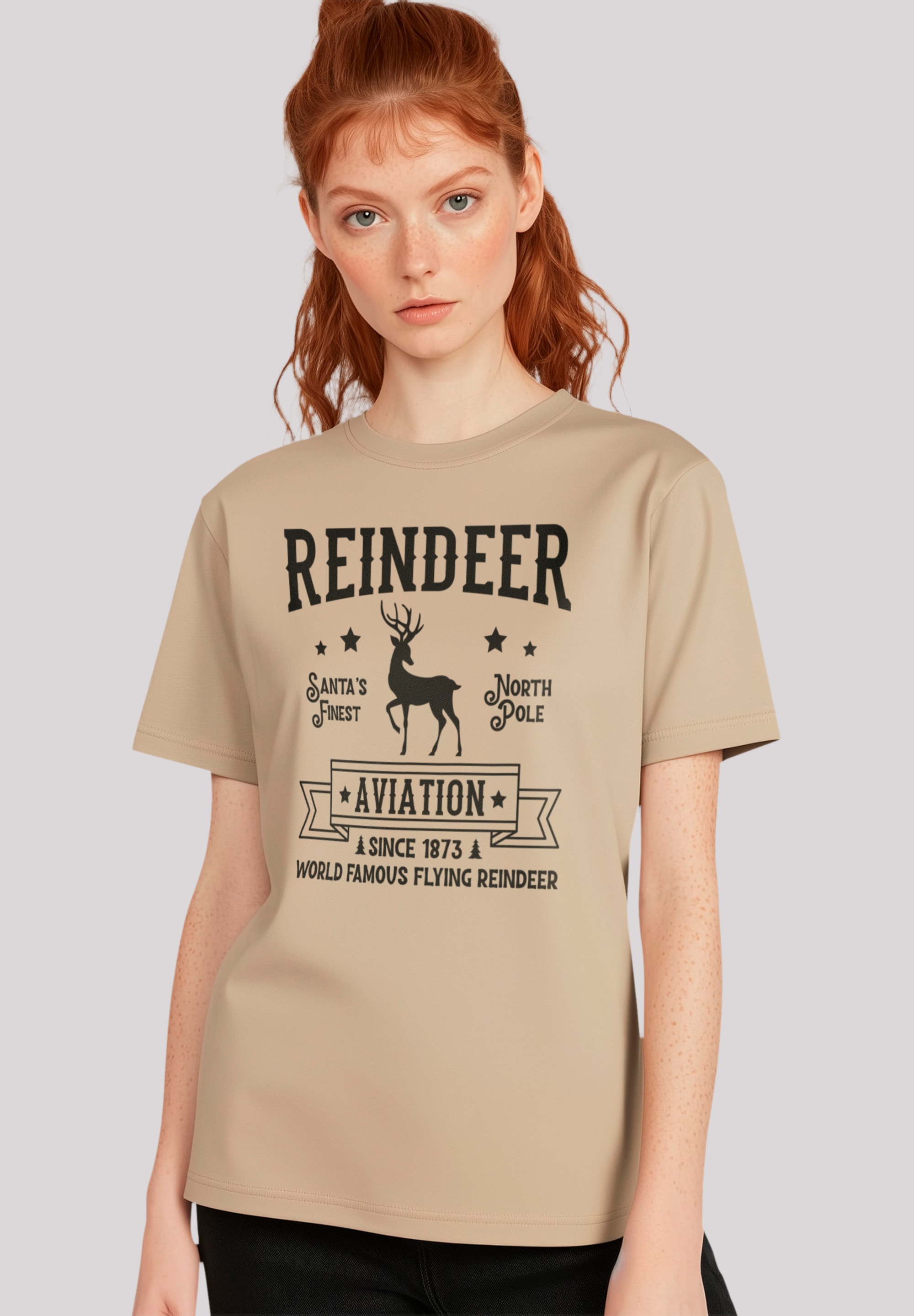 F4NT4STIC T-Shirt "Reindeer Aviation Retro Weihnachts Sign", Premium Qualit günstig online kaufen