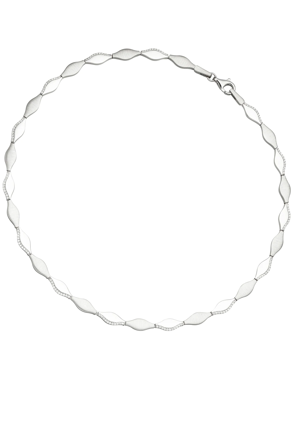 JOBO Kette ohne Anhänger "Halskette mit 145 Zirkonia", 925 Silber rhodinier günstig online kaufen