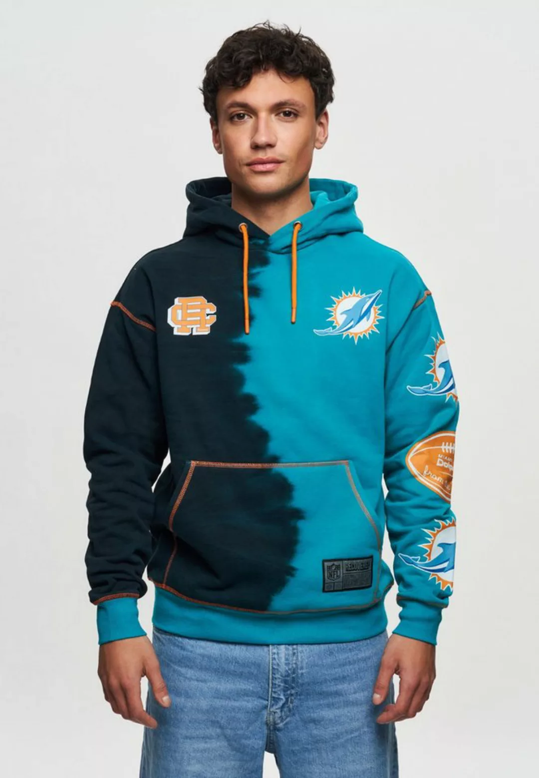 Recovered Hoodie NFL Dolphins Ink Dye Effect On günstig online kaufen