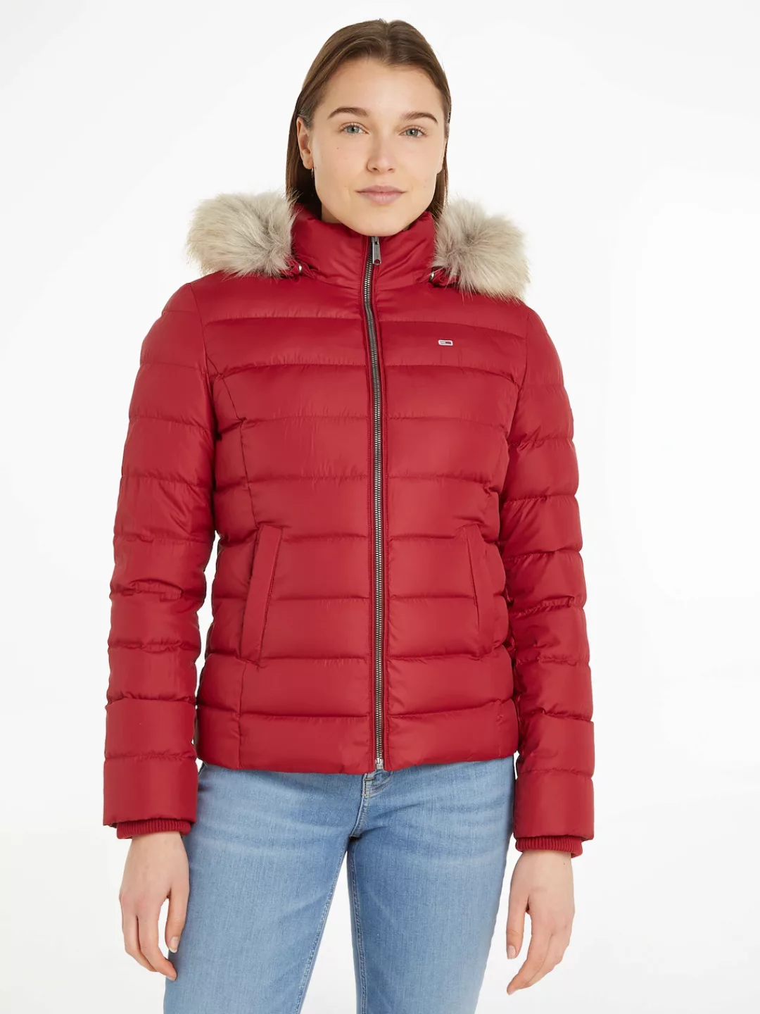 Tommy Jeans Daunenjacke "BASIC HOODED DOWN JACKET", mit Kapuze, mit Fellimi günstig online kaufen