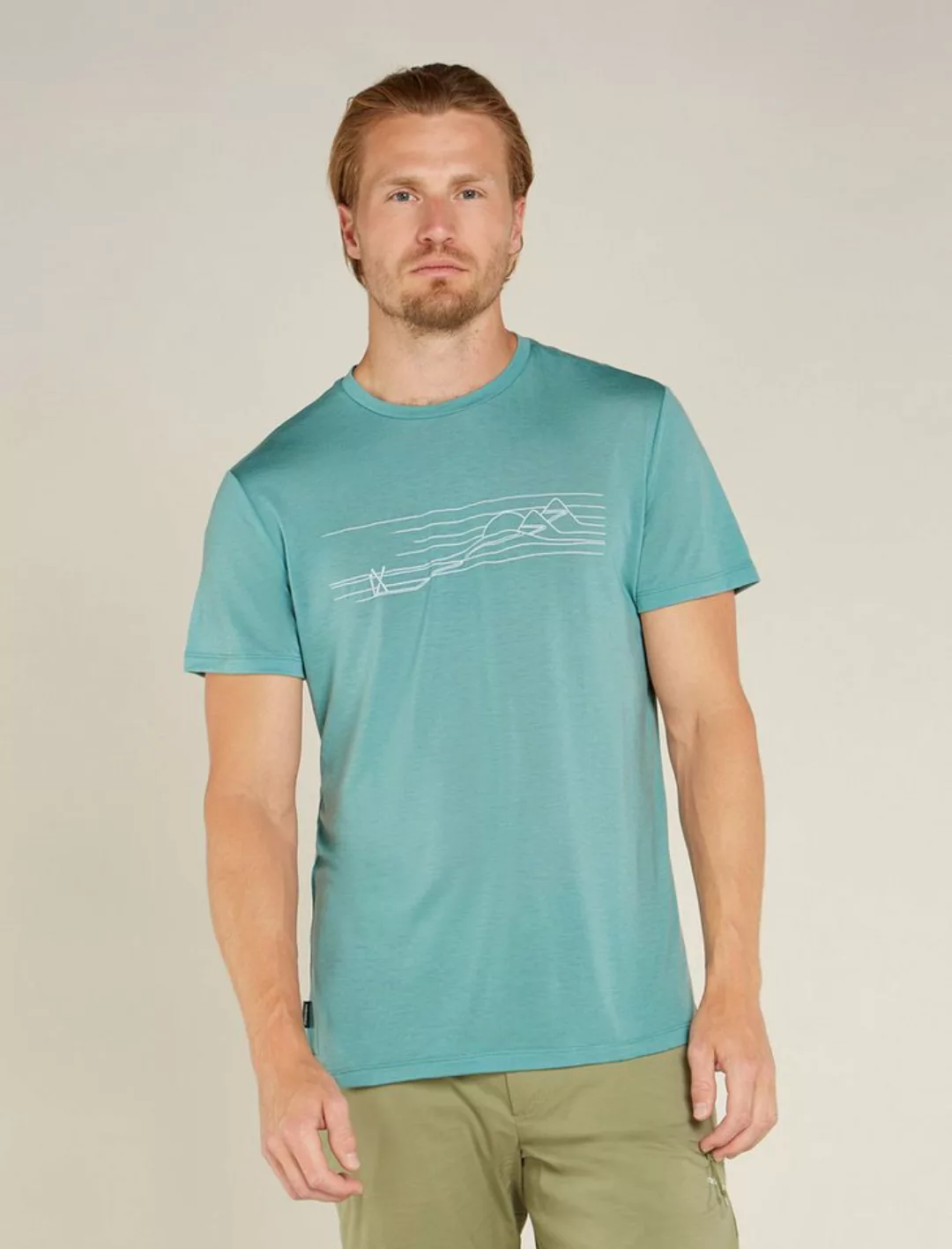 Icebreaker T-Shirt M Mer Core SS Tee Ski Stripes CLOUD RAY günstig online kaufen