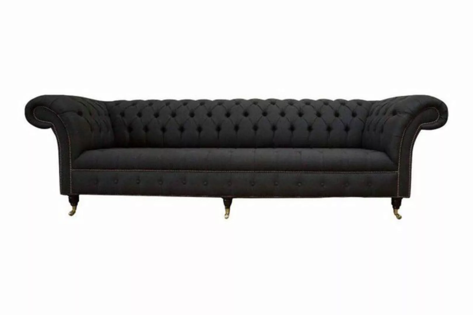 JVmoebel Sofa Schwarzes Chesterfield Sofa 4 Sitzer Stoff Wohnzimmer Design günstig online kaufen