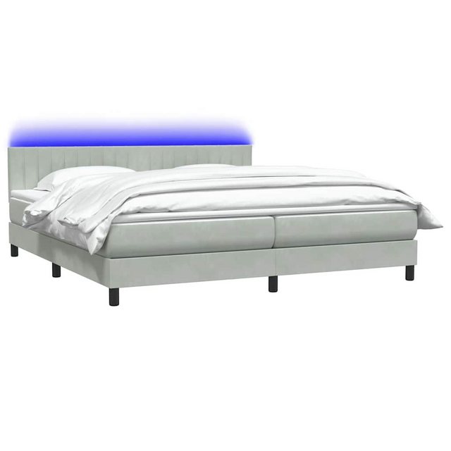 vidaXL Bett Boxspringbett mit Matratze Hellgrau 200x210 cm Samt günstig online kaufen