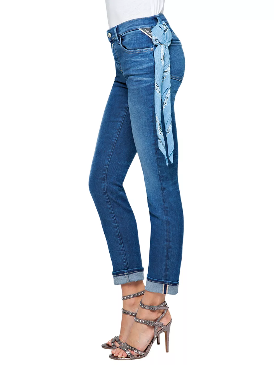Replay Damen Jeans Vivy - Slim Fit - Blau - Medium Blue günstig online kaufen