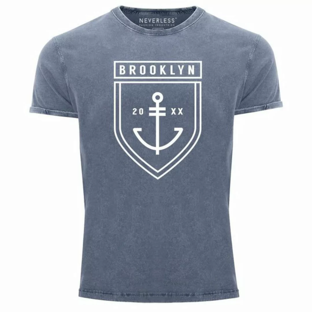 Neverless Print-Shirt Cooles Angesagtes Herren T-Shirt Vintage Shirt Brookl günstig online kaufen
