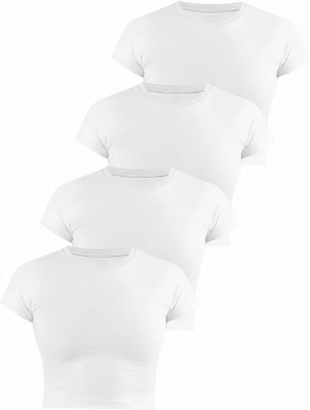 Janice Kurzarmshirt 4 x Damen crop T-Shirt hochgeschlossen Nerano Kurzes Sh günstig online kaufen