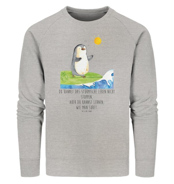 Mr. & Mrs. Panda Longpullover Größe XL Pinguin Surfer - Heather Grey - Gesc günstig online kaufen