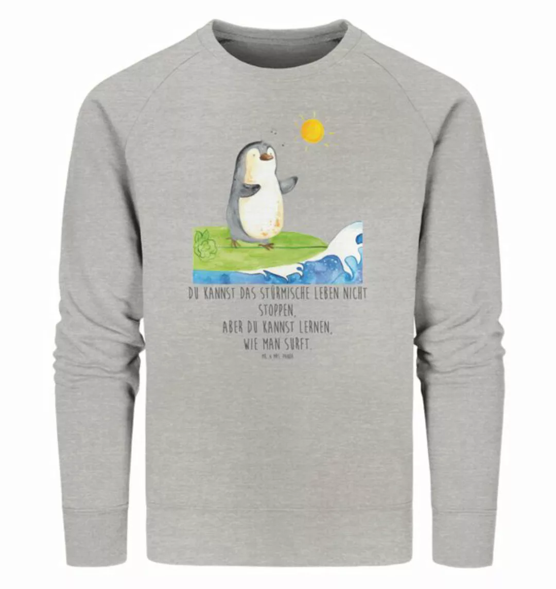 Mr. & Mrs. Panda Longpullover Größe XXL Pinguin Surfer - Heather Grey - Ges günstig online kaufen