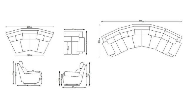 Salottini Ecksofa SOFORT LIEFERBAR Recliner Kinosofa Pedro Kino Sofa Ecksof günstig online kaufen