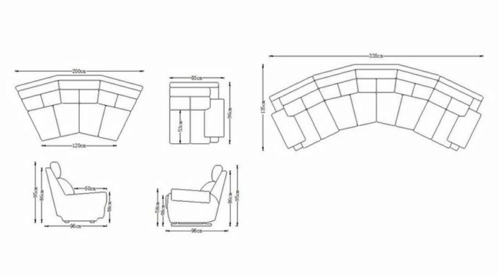 Salottini Ecksofa Modernes Recliner Kinosofa Pedro Kino Sofa Ecksofa, 3 Tei günstig online kaufen