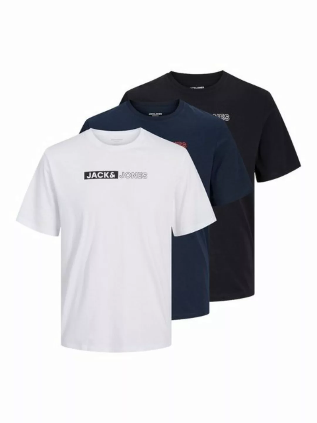 Jack & Jones Rundhalsshirt JJECORP LOGO TEE PLAY SS O-NECK 3PK MP (Packung, günstig online kaufen