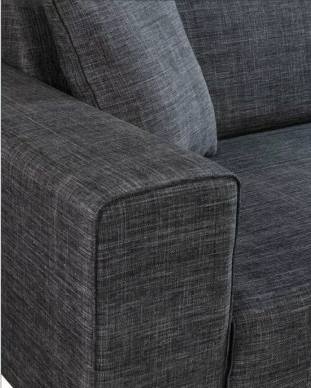 Xlmoebel Sofa Luxus Schwarz Sofa 3 Sitzer Textil Sofas Couch Polster Möbel, günstig online kaufen