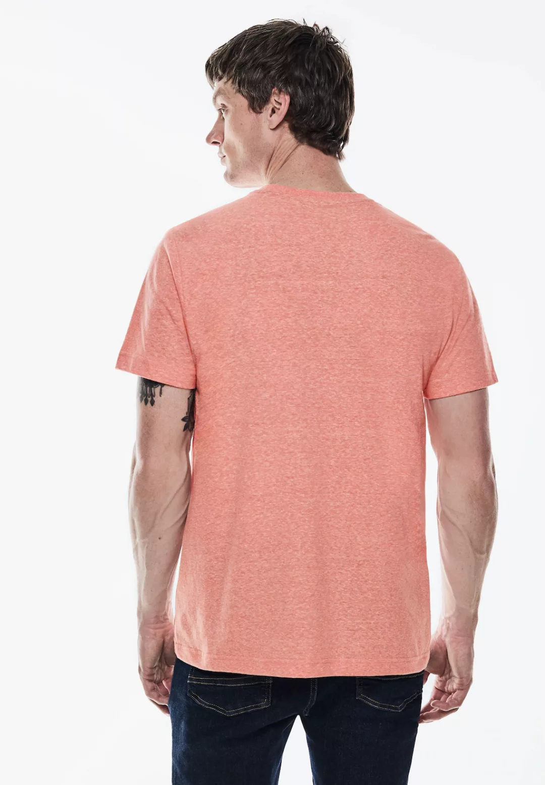 STREET ONE MEN T-Shirt, bestehend aus einem Materialmix günstig online kaufen