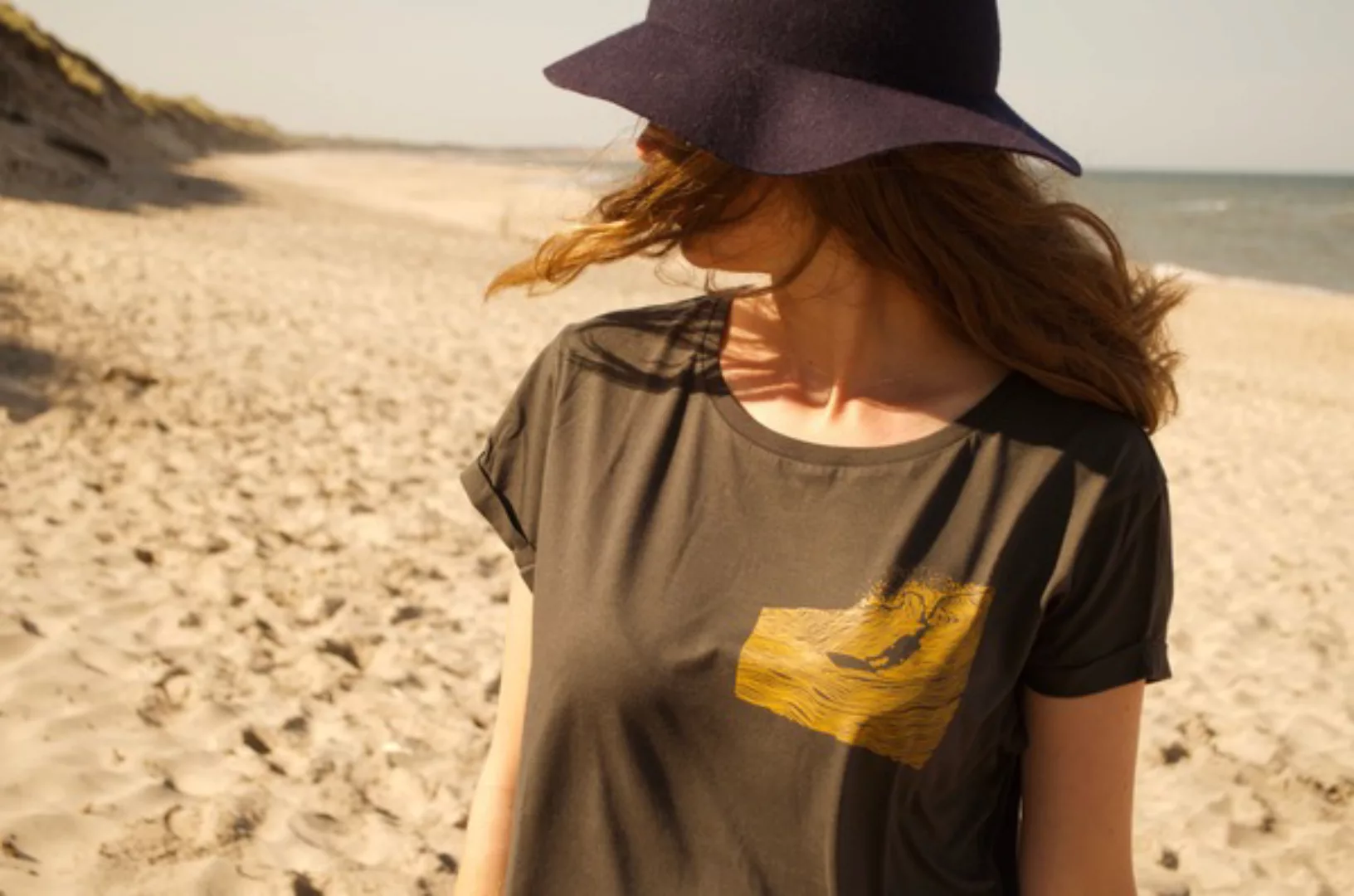 T Shirt Frauen Aus Biobaumwolle, Fair, Vegan, Black, The Ocean Is Our Calli günstig online kaufen