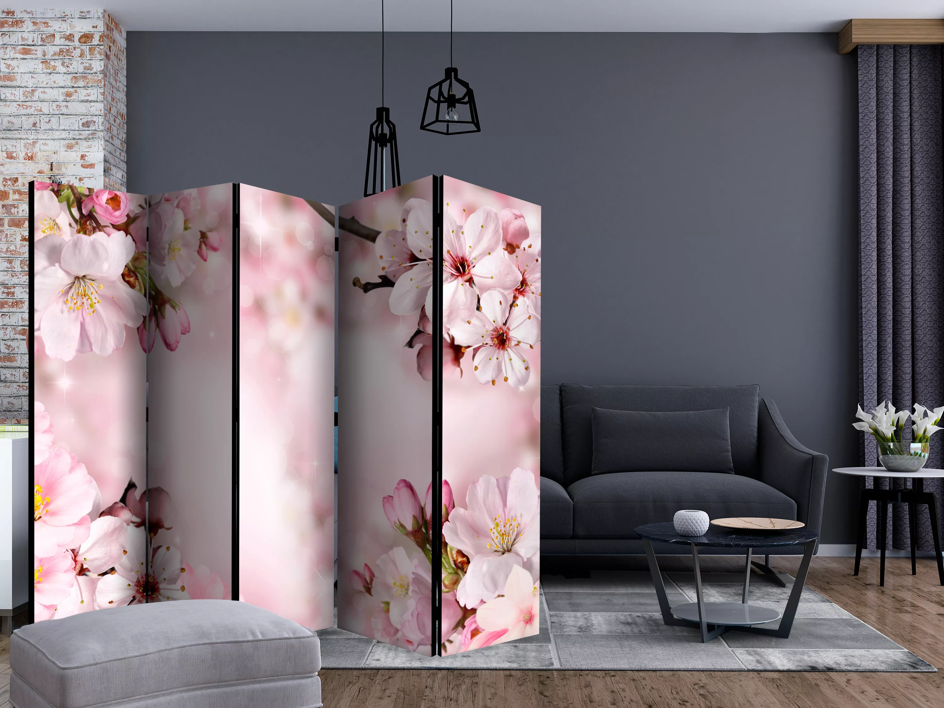 5-teiliges Paravent - Spring Cherry Blossom Ii [room Dividers] günstig online kaufen