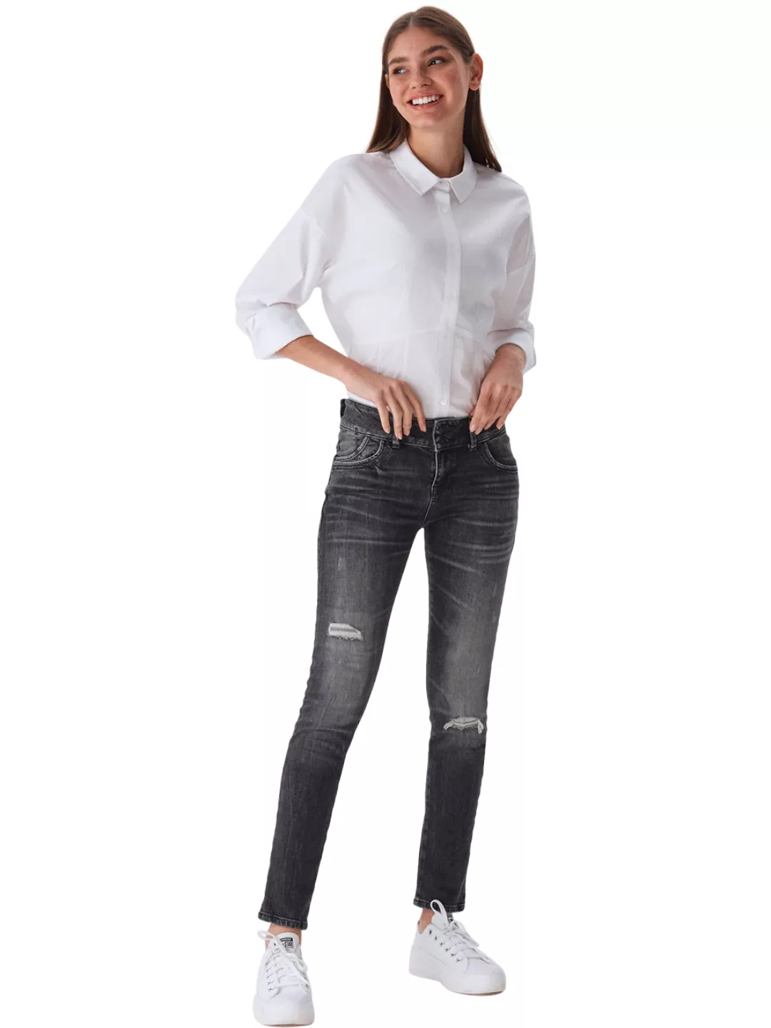 LTB Damen Jeans MOLLY M Super Slim Fit - Grau - Sienne Wash günstig online kaufen