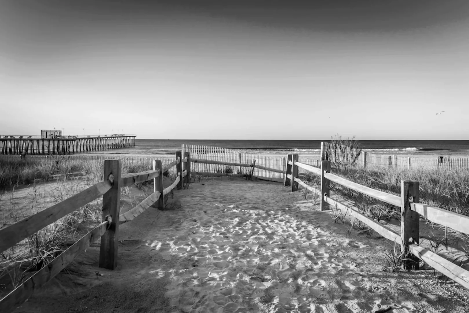 Papermoon Fototapete »Strand Schwarz & Weiß« günstig online kaufen