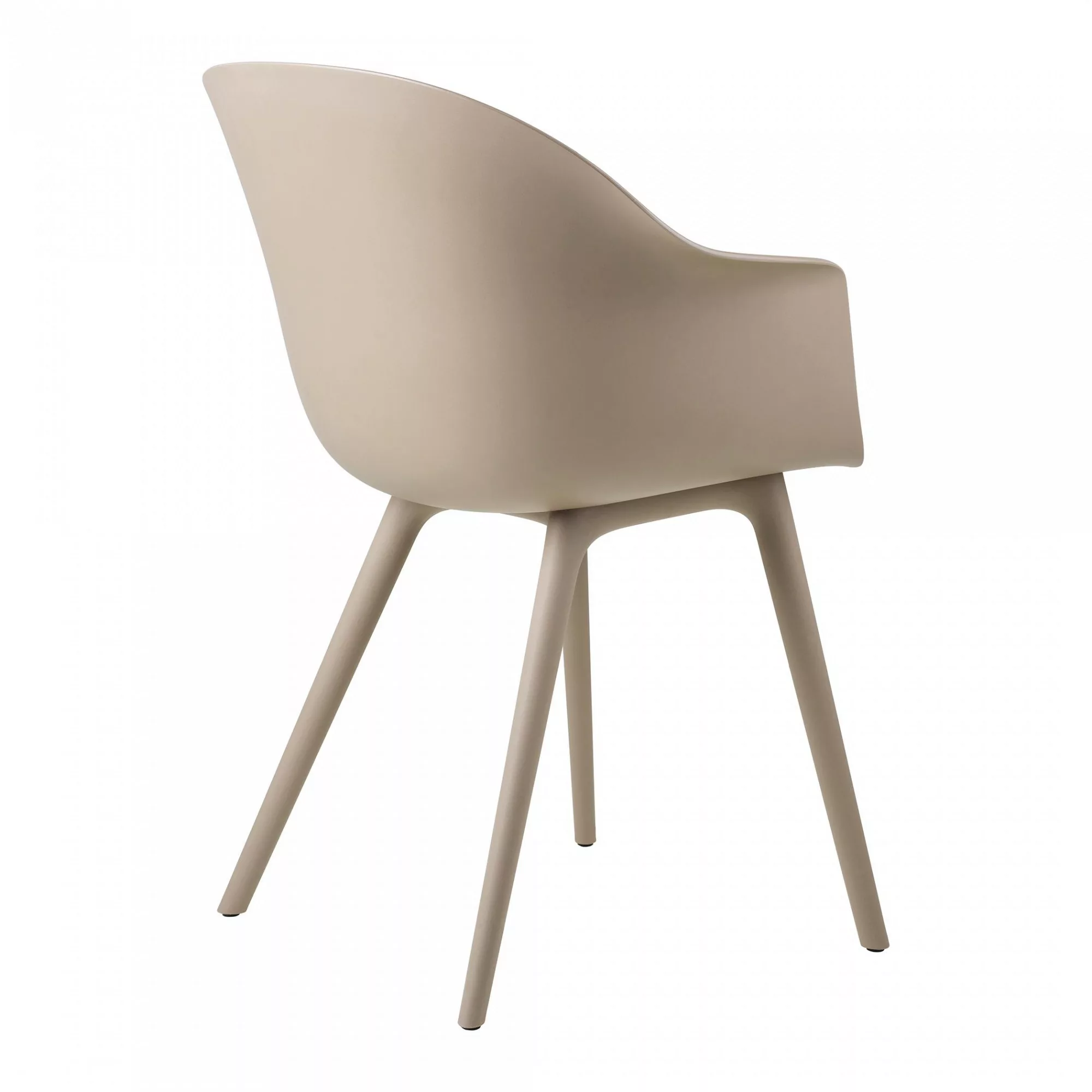 Gubi - Bat Dining Chair Gartenarmlehnstuhl - New beige/Sitzschale Polypropy günstig online kaufen