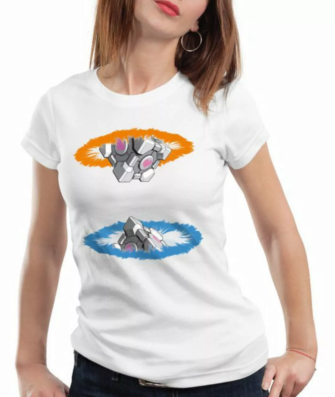 style3 T-Shirt Companion Cube Gamer Portal Portale Chell Begleiter Würfel g günstig online kaufen