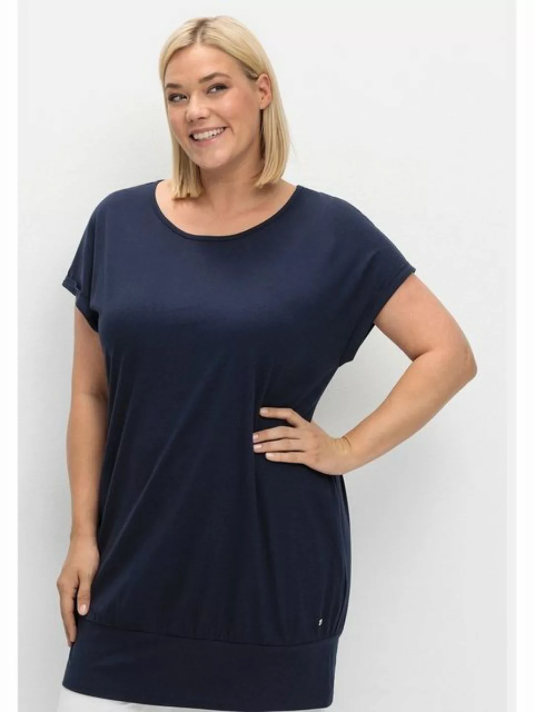 Sheego Longshirt "Große Größen", mit breitem Saumbündchen günstig online kaufen