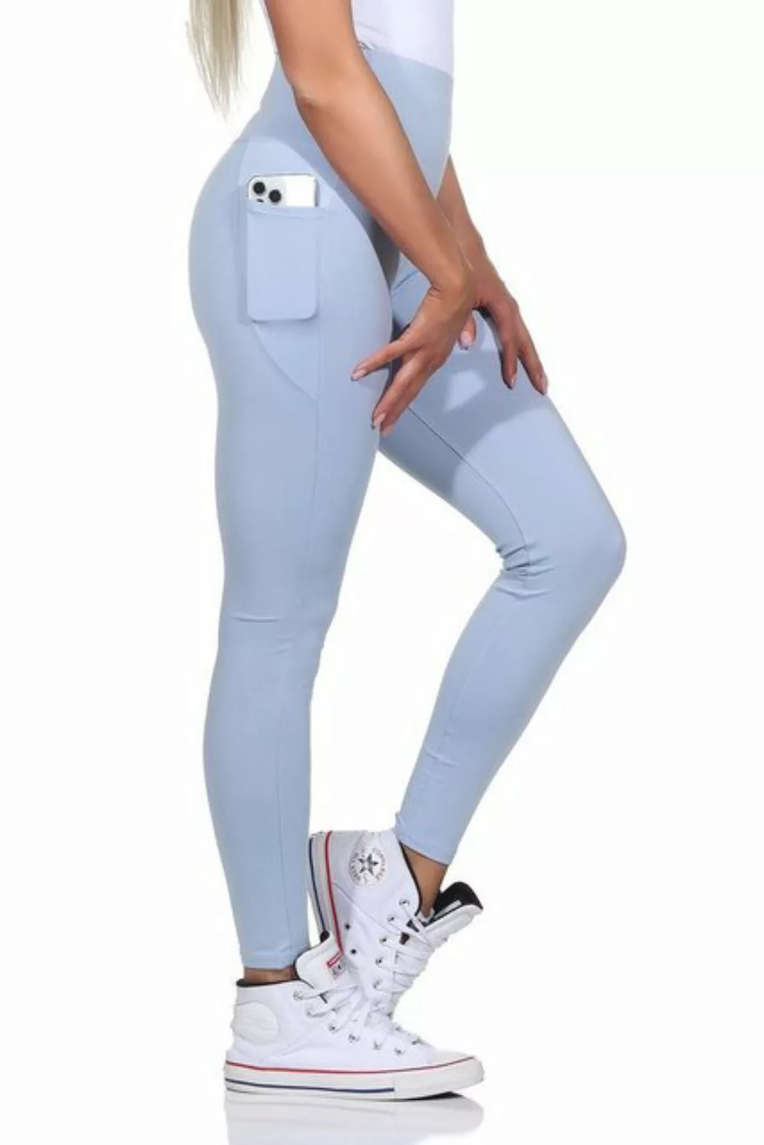 CLEO STYLE Leggings Damen Leggings 9007 L/XL Hellblau 9007 günstig online kaufen