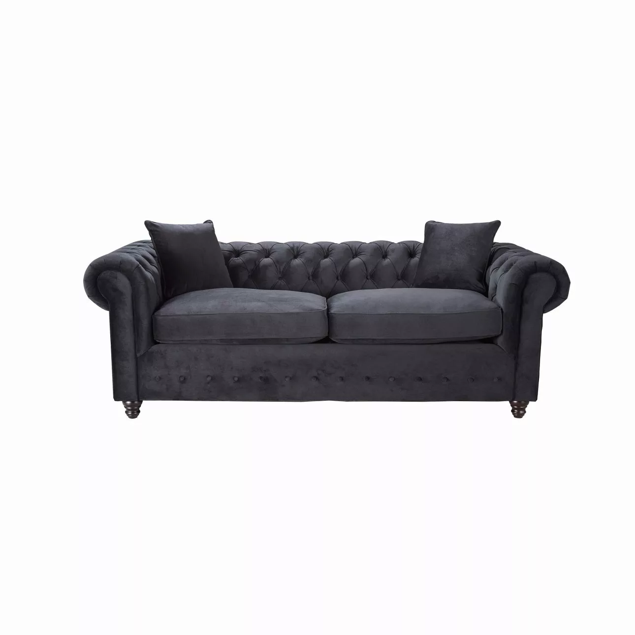 Sofa Chesterfield Velvet Onyx 3-Sitzer, 218 x 96 x 78 cm günstig online kaufen