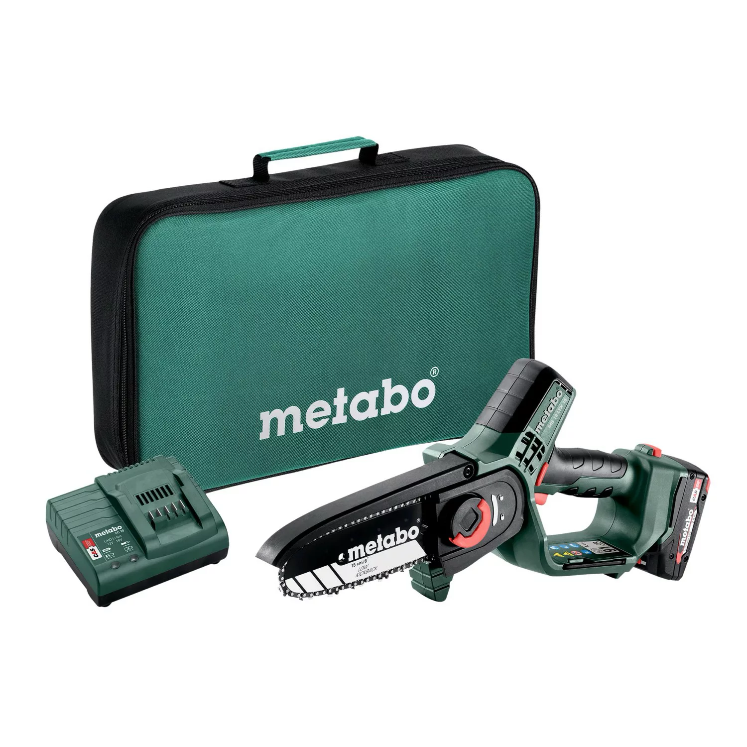 metabo Akku-Gehölzsäge MS 18 LTX 15 mit Akkupack 18V, Ladegerät, Werkzeugta günstig online kaufen