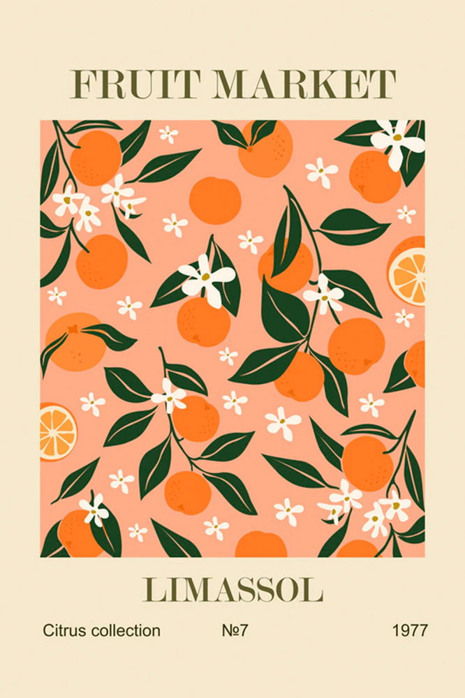 A.S. Création Leinwandbild "Fruit Market 1 - Wandbild Beige Orange Keilrahm günstig online kaufen