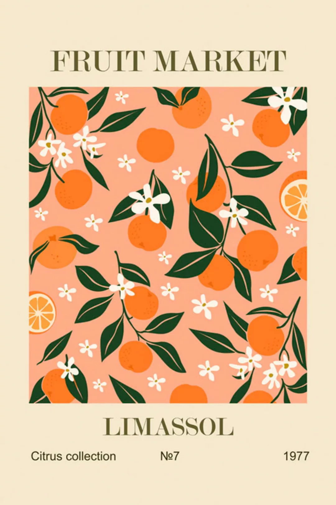 A.S. Création Leinwandbild "Fruit Market 1 - Wandbild Beige Orange Keilrahm günstig online kaufen