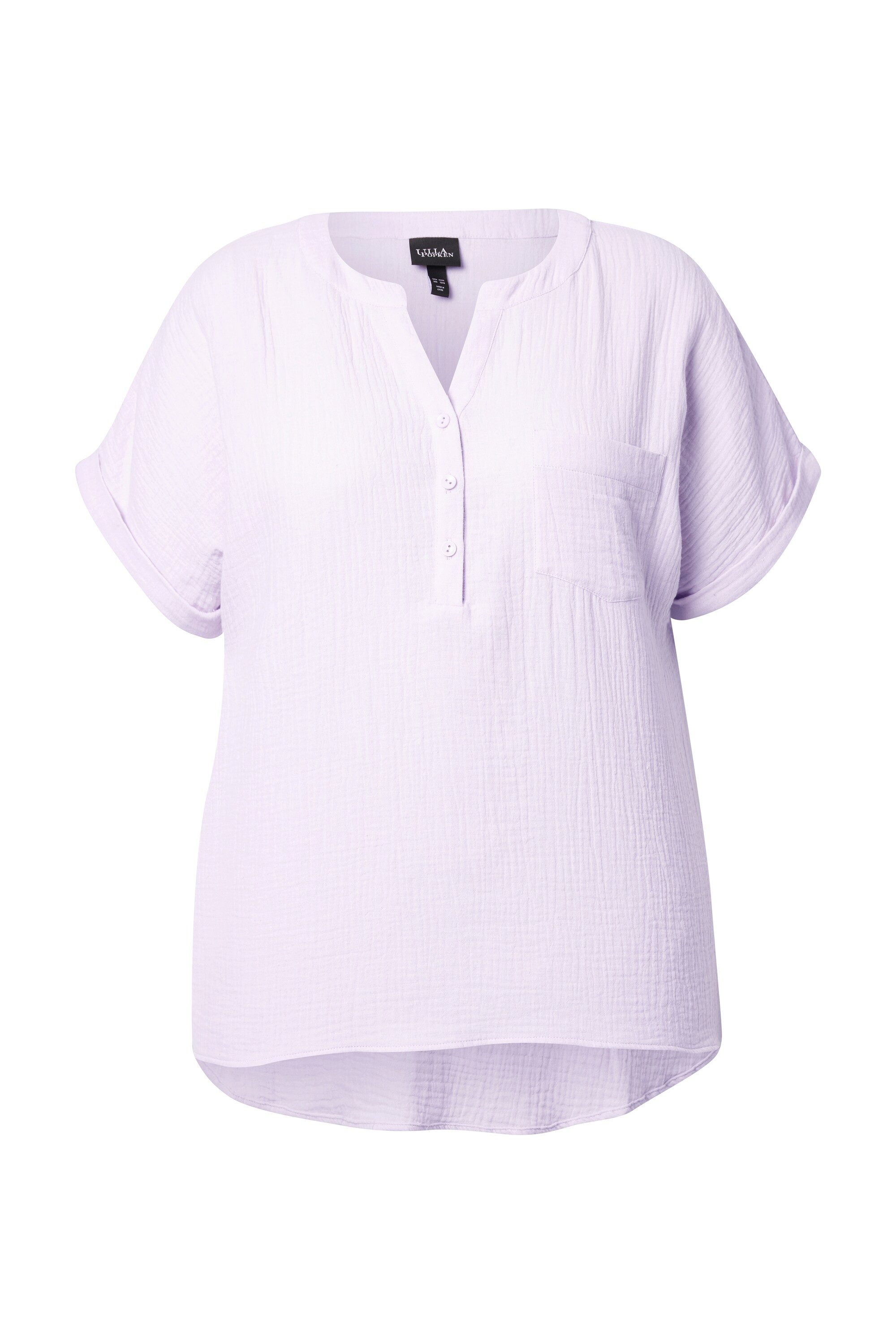 Ulla Popken Druckbluse Musselin-Bluse Oversized Tunika-Ausschnitt günstig online kaufen